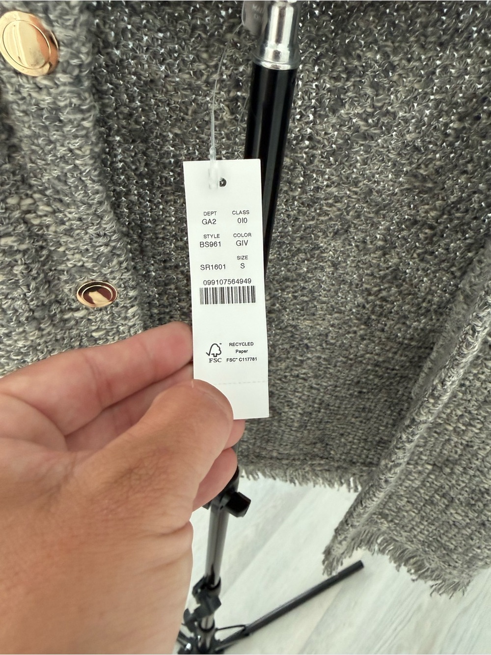 J. Crew Gray Bouclé Fringe Short-Sleeve Jacket - Picture 2 of 4